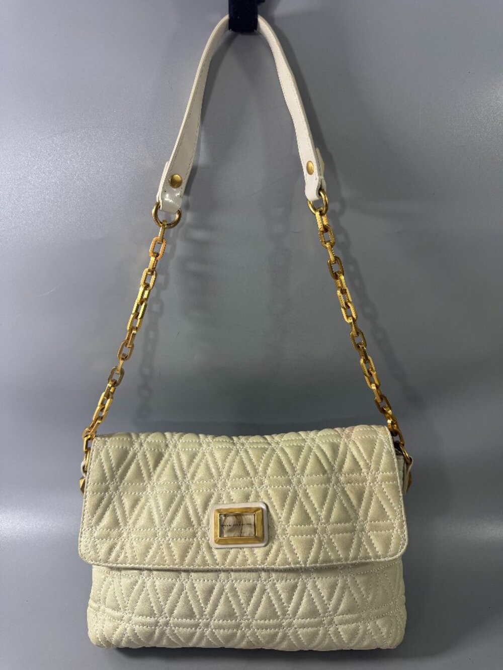 Marc by Marc Jacobs Ivory Lamb Quilted Shoulder Bag